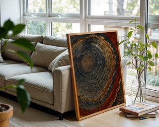 Tree Ring Wall Art – Petrified Wood Cross Section Poster in Earthy Tones, Nature - Inspired Print for Rustic, Modern, or Boho Spaces - Just Great Posters