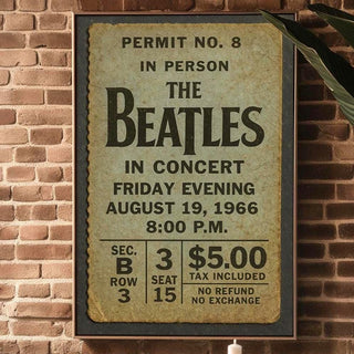 Beatles Concert Ticket Poster – Vintage - Style Print of 1966 Show Stub, Retro Music Wall Art for Classic Rock Fans & Nostalgia Vibes - Just Great Posters