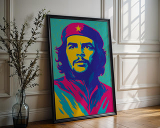 Pop Art Revolutionary Portrait – Psychedelic Color Pop Wall Art, Bold Graphic Icon Poster, Retro 60s Inspired Statement Print - Just Great Posters