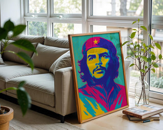 Pop Art Revolutionary Portrait – Psychedelic Color Pop Wall Art, Bold Graphic Icon Poster, Retro 60s Inspired Statement Print - Just Great Posters