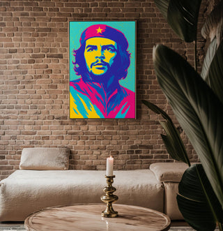 Pop Art Revolutionary Portrait – Psychedelic Color Pop Wall Art, Bold Graphic Icon Poster, Retro 60s Inspired Statement Print - Just Great Posters