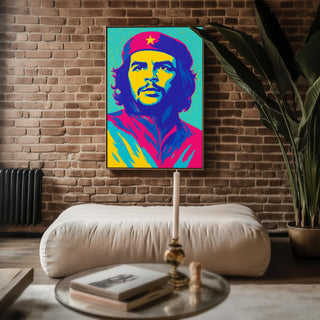 Pop Art Revolutionary Portrait – Psychedelic Color Pop Wall Art, Bold Graphic Icon Poster, Retro 60s Inspired Statement Print - Just Great Posters