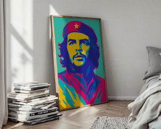 Pop Art Revolutionary Portrait – Psychedelic Color Pop Wall Art, Bold Graphic Icon Poster, Retro 60s Inspired Statement Print - Just Great Posters