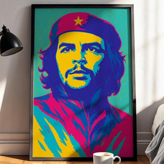Pop Art Revolutionary Portrait – Psychedelic Color Pop Wall Art, Bold Graphic Icon Poster, Retro 60s Inspired Statement Print - Just Great Posters