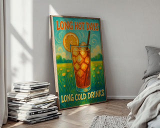 Retro Iced Tea Poster – Vibrant Summer Wall Art with Citrus, Sunshine & Cool Vibes for Kitchen, Bar or Patio – 260gsm Print Free Shipping - Just Great Posters