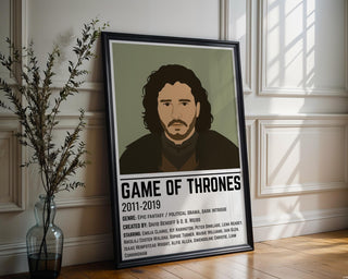 Game of Thrones Character Poster | Minimalist Fantasy TV Fan Art | Dark Medieval - Inspired Print for Pop Culture Wall and GOT Lovers - Just Great Posters