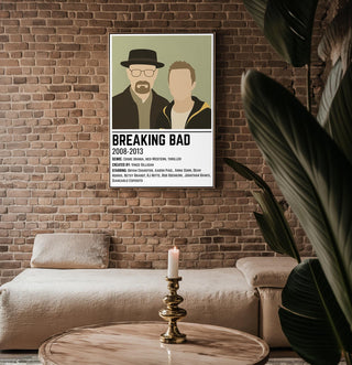 Breaking Bad Character Duo Poster | Minimalist Crime Drama Wall Art | Gritty Cult TV Print for Fans of Dark Humor & Antiheroes - Just Great Posters