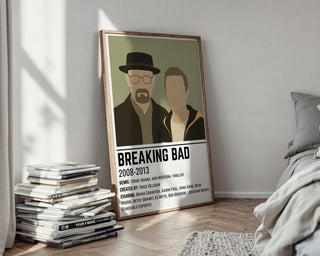 Breaking Bad Character Duo Poster | Minimalist Crime Drama Wall Art | Gritty Cult TV Print for Fans of Dark Humor & Antiheroes - Just Great Posters