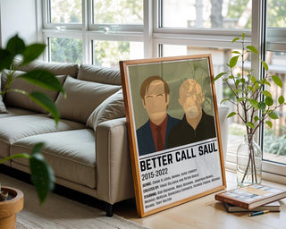 Better Call Saul Character Poster | Clean Minimalist Print of Cult Crime Show | Dark Comedy Legal Drama Wall Art for TV Lovers - Just Great Posters