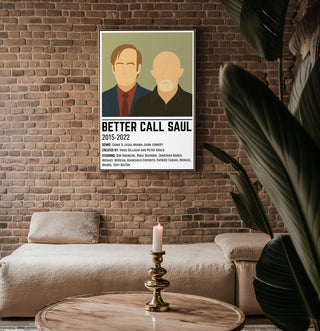 Better Call Saul Character Poster | Clean Minimalist Print of Cult Crime Show | Dark Comedy Legal Drama Wall Art for TV Lovers - Just Great Posters