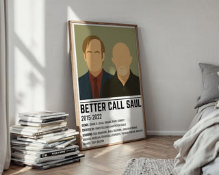 Better Call Saul Character Poster | Clean Minimalist Print of Cult Crime Show | Dark Comedy Legal Drama Wall Art for TV Lovers - Just Great Posters