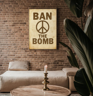 Ban the Bomb Peace Poster | Vintage Protest Art Print with Bold Typography | 1960s Anti - War Movement Wall Art | Free Shipping - Just Great Posters