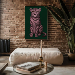 Purple Cheetah Art Print | Modern Animal Illustration with Bold Colors | Jungle - Inspired Wall Decor | Free Shipping Included - Just Great Posters