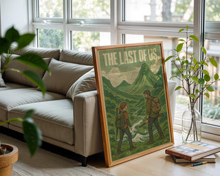 The Last of Us Art Print – Joel & Ellie Fan Poster with Vintage Graphic Style, Apocalyptic Nature Scene for Game Room or Wall Art Lovers - Just Great Posters