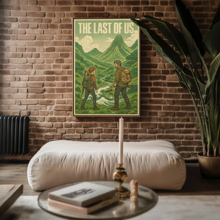 The Last of Us Art Print – Joel & Ellie Fan Poster with Vintage Graphic Style, Apocalyptic Nature Scene for Game Room or Wall Art Lovers - Just Great Posters