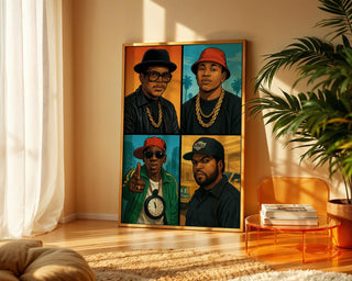 Hip - Hop Legends Poster – Retro Rap Icons Wall Art, 80s 90s Hip Hop Portrait Print, Urban Street Style Decor, Free Shipping Art Print - Just Great Posters