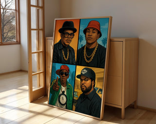Hip - Hop Legends Poster – Retro Rap Icons Wall Art, 80s 90s Hip Hop Portrait Print, Urban Street Style Decor, Free Shipping Art Print - Just Great Posters