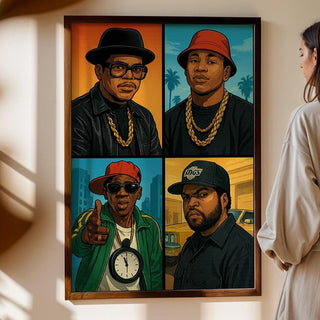 Hip - Hop Legends Poster – Retro Rap Icons Wall Art, 80s 90s Hip Hop Portrait Print, Urban Street Style Decor, Free Shipping Art Print - Just Great Posters