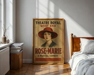 Rose - Marie Vintage Musical Poster – Romantic West End Theatre Print with Classic Soprano Style - Just Great Posters