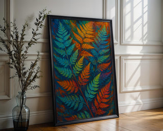 Psychedelic Fern Wall Art – Trippy Rainbow Botanical Print, Vibrant Nature Poster, Fantasy Forest Decor, Digital Download Artwork - Just Great Posters