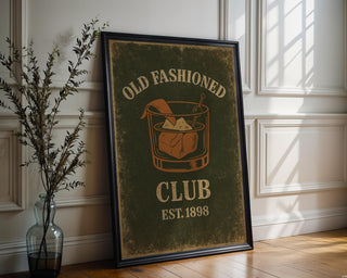 Old Fashioned Cocktail Poster | Vintage Whiskey Wall Art for Bar, Kitchen or Den | Retro Speakeasy Vibes | Free Shipping Included - Just Great Posters