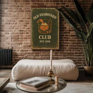 Old Fashioned Cocktail Poster | Vintage Whiskey Wall Art for Bar, Kitchen or Den | Retro Speakeasy Vibes | Free Shipping Included - Just Great Posters