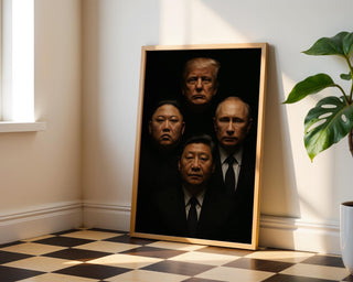World Leader Queen Art Print – Satirical Portrait of World Leaders, Dark Political Wall Art, Pop Culture Parody Poster, Physical Poster - Just Great Posters