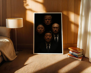 World Leader Queen Art Print – Satirical Portrait of World Leaders, Dark Political Wall Art, Pop Culture Parody Poster, Physical Poster - Just Great Posters