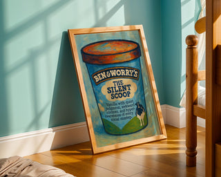 The Silent Scoop Poster – Funny Social Anxiety Wall Art, Ice Cream Parody Mental Health Print, Physical Poster Shipped to You - Just Great Posters