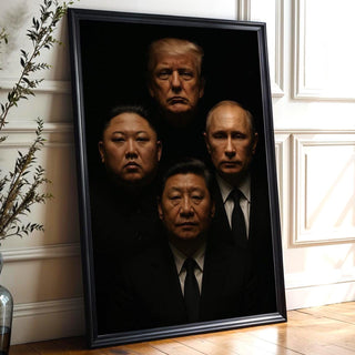 World Leader Queen Art Print – Satirical Portrait of World Leaders, Dark Political Wall Art, Pop Culture Parody Poster, Physical Poster - Just Great Posters