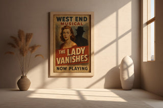 The Lady Vanishes Musical Poster | Retro Noir Theatre Print | West End Drama Wall Art | Vintage Mystery Decor | Free Shipping - Just Great Posters