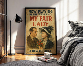 My Fair Lady Poster with Flowers | Vintage West End Musical Print | Retro Romance Theatre Wall Art | Free Shipping - Just Great Posters