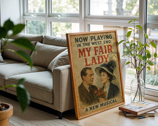 My Fair Lady Poster with Flowers | Vintage West End Musical Print | Retro Romance Theatre Wall Art | Free Shipping - Just Great Posters