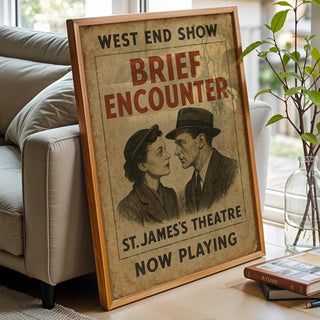 Brief Encounter Vintage Poster | Classic West End Drama Print | Retro Romance Theatre Wall Art | Old Time Love Story | Free Shipping - Just Great Posters