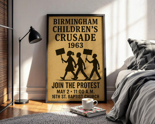 Children’s Crusade 1963 Poster | Vintage Civil Rights Youth Protest Art | Birmingham March Wall Print | Free Shipping Always Included - Just Great Posters