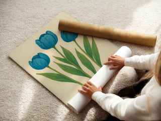 Blue Tulip Flower Poster | Minimal Botanical Wall Art for Modern Nature Lovers | Soft Color Plant Print | Free Shipping Always Included - Just Great Posters