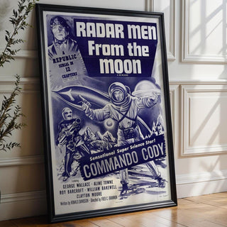 Retro Sci - Fi Movie Poster Print – Radar Men from the Moon – 1950s Space Serial Reprint – Commando Cody Rocket Adventure Scene - Just Great Posters
