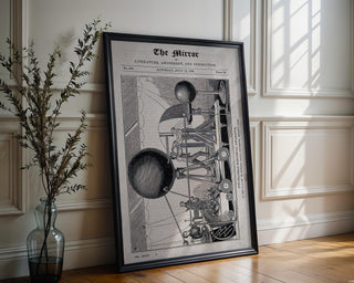 Victorian Science Wall Art – 1839 Electrical Machine Engraving Print – Steampunk Tech Decor – Antique Scientific Poster - Just Great Posters