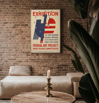 WPA Exhibit Poster Print – Federal Art Project Oil Painting Show Reprint – 1930s Abstract Gallery Poster – Retro Creative Poster - Just Great Posters