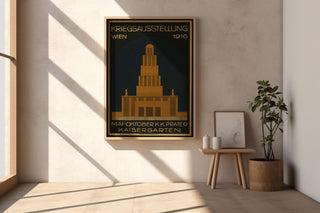 Modernist Poster Print – 1916 Vienna War Exhibition Reprint – Bauhaus - Style Architecture Art – Historic Monument Poster - Just Great Posters