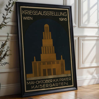 Modernist Poster Print – 1916 Vienna War Exhibition Reprint – Bauhaus - Style Architecture Art – Historic Monument Poster - Just Great Posters