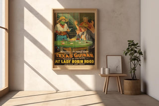 Western Movie Poster Print – Texas Guinan in My Lady Robin Hood – Vintage 1920s Outlaw Reprint – Saloon Card Game Scene Poster - Just Great Posters