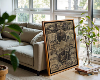 Vintage Prophecy Poster Print – Mother Shipton Witch Fortune - Telling Wall Art Reprint – Occult Symbols & Predictions Illustration - Just Great Posters