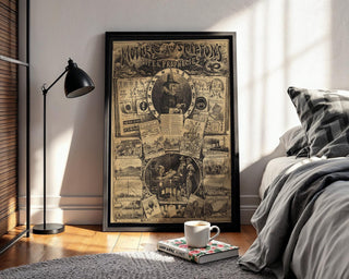 Vintage Prophecy Poster Print – Mother Shipton Witch Fortune - Telling Wall Art Reprint – Occult Symbols & Predictions Illustration - Just Great Posters