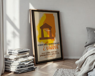 Vintage Education Poster Print – Illinois Teachers Colleges 1940 Fair Reprint – Bold WPA Style Graphic with Teaching Message - Just Great Posters