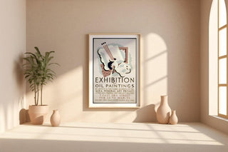 WPA Exhibit Poster Print – Oil Paintings Gallery Show Reprint – Federal Art Project 1930s Artwork with Pastel Abstract Still Life - Just Great Posters