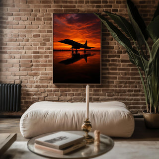 Concorde Jet Sunset Poster | Supersonic Plane Silhouette Art for Aviation Lovers | Modern Travel Wall Print | Free Shipping Always - Just Great Posters
