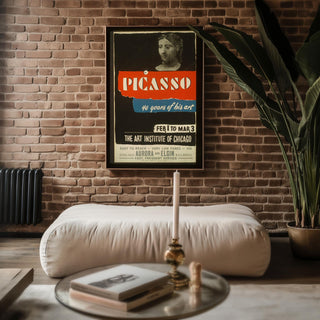 Vintage Exhibition Poster Print – Picasso 40 Years of His Art WPA Reprint – Art Institute of Chicago 1950s Modernist Design - Just Great Posters