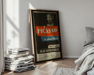 Vintage Exhibition Poster Print – Picasso 40 Years of His Art WPA Reprint – Art Institute of Chicago 1950s Modernist Design - Just Great Posters
