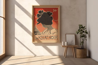 Vintage Le Chat Noir Poster Print – 1890s French Art Nouveau Style with Silhouette Woman – Parisian Black Cat Cabaret Wall Art - Just Great Posters